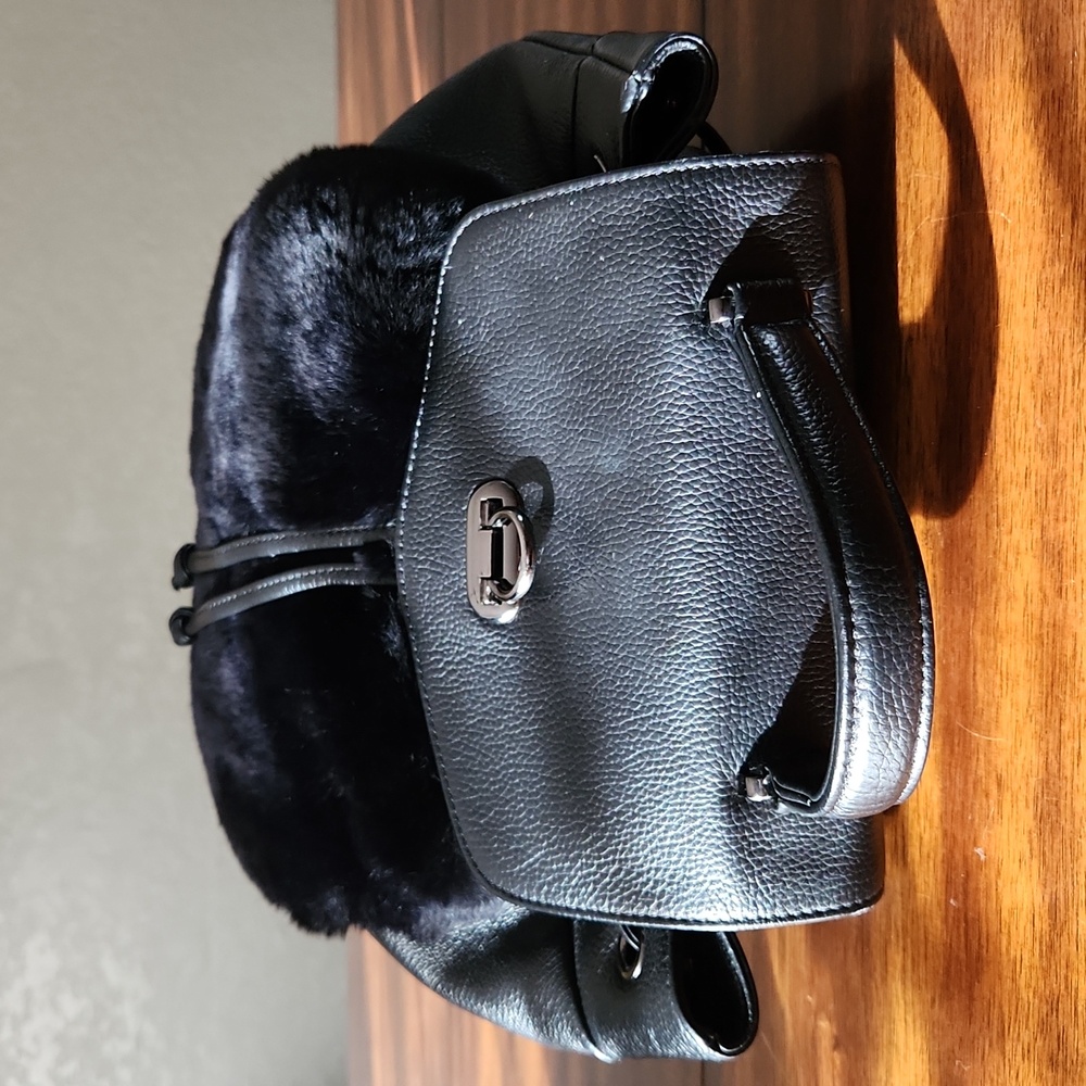 Overland Rex Rabbit Fur Leather Backpack - Picture 5 of 16